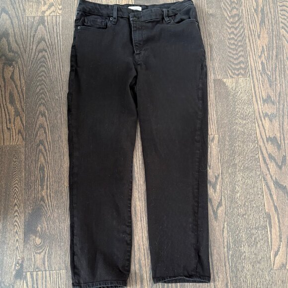 Good American Good Classic Black Jeans Crossover Waist.for nice fit Size 14/ 32 - Picture 1 of 10